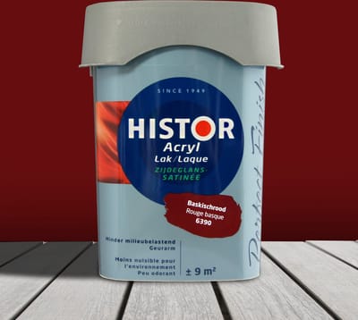 Histor Perfect Finish Lak Acryl Zijdeglans 0,75 liter - Baskischrood