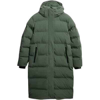 Superdry - Lange Puffer Jas met Capuchon - Dames - Gewatteerde jassen