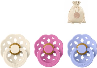 Bibs boheme fopspenen - Maat 1 0 - 6 maanden - Bubblegum, Hush, Ivory + Bolletoet speenzakje