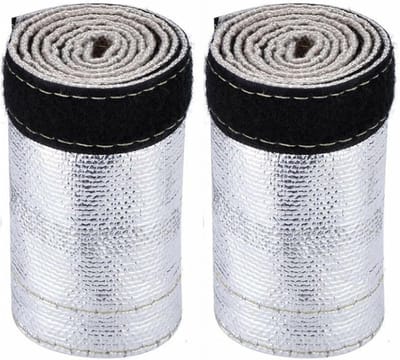 Set van 2 Warmtebeschermers met Aluminium Slang, Geïsoleerde Draadbescherming, 600 x 106 mm, Warmtebestendige Barrière, Slangbescherming en Isolatie