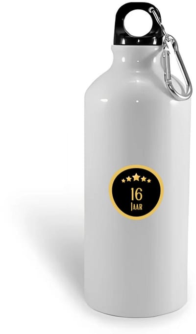 Hacebo® - 16 jaar waterfles - iemand die 16 jaar is geworden of 16 jaar lang een relatie hebben of getrouwd zijn - verjaardagscadeau - verjaardag - cadeau - kado - geschenk - gift - relatie - trouwdag - jubileum - water fles - 400ML