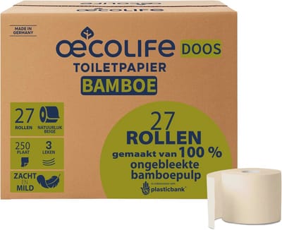 Duurzaam Toiletpapier 3-laags - 54 Rollen á 250 Vel - Superzacht en Plasticvrij