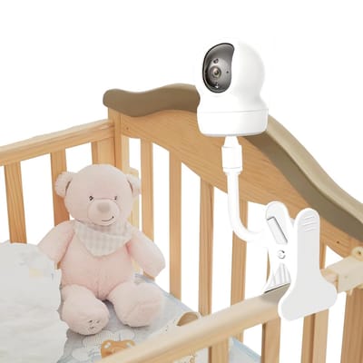 Dailygoods- Babymonitorhouder Verstelbaar - Universele Houder - Compatibel met HelloBaby - 23 cm Lang - PVC/ABS/Metaal - Wit - Babyfoonhouder