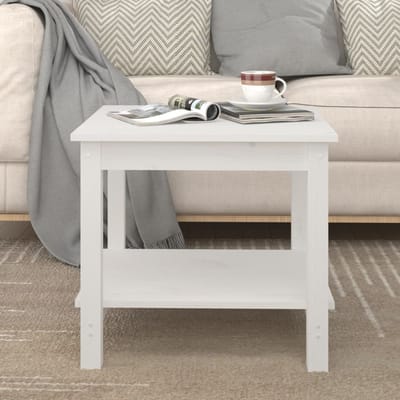 vidaXL - Salontafel - 50x50x45 - cm - massief - grenenhout - wit