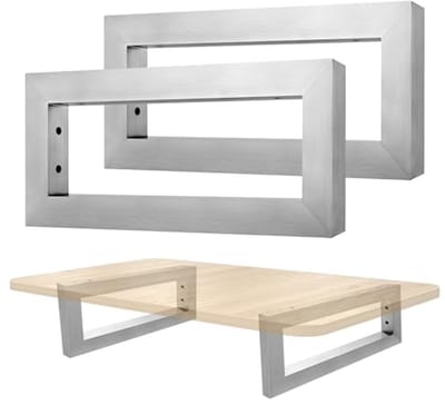 Wandconsole set - 2 stuks zware wandplankhouders van roestvrij staal voor wastafels en planken 30 x 15 cm