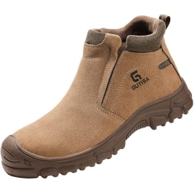 Nieuwe Arbeidsverzekeringsschoenen Heren Brandwerende Bloemlasserschoenen Antislip, Niet-pletbaar, Anti-perforatie Stalen Neus Rubberen Zool Slijtvaste Schoenen 45