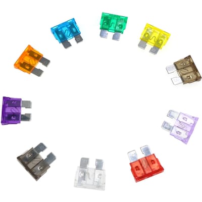 100 STUKS Auto Zekeringen Assortiment Kit Steektype Automobiel Zekeringen Standaard & Mini Maat 2 3 5 7.5 10 15 20 25 30 35A gray