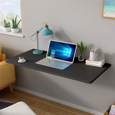 PIPIPOXER Wandtafel, opklapbare tafel, keukentafel, bureau, eettafel, opvouwbaar, 80*50cm, zwart