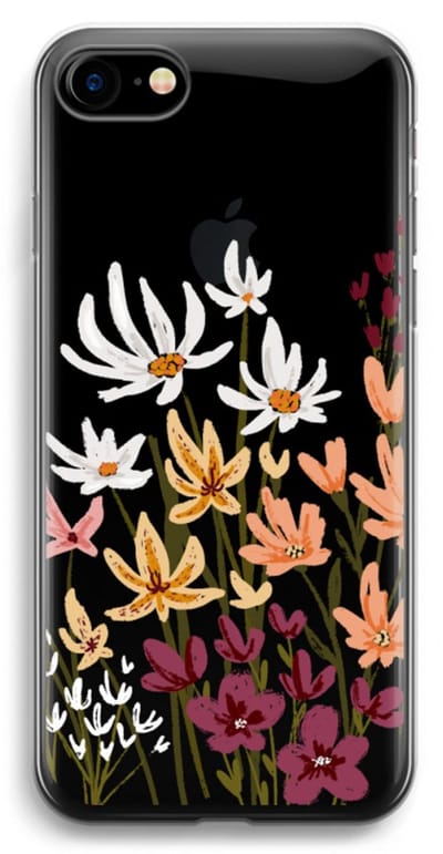 Case Company® - Hoesje geschikt voor iPhone 7 hoesje - Painted wildflowers - Soft Cover Telefoonhoesje - Bescherming aan alle Kanten en Schermrand