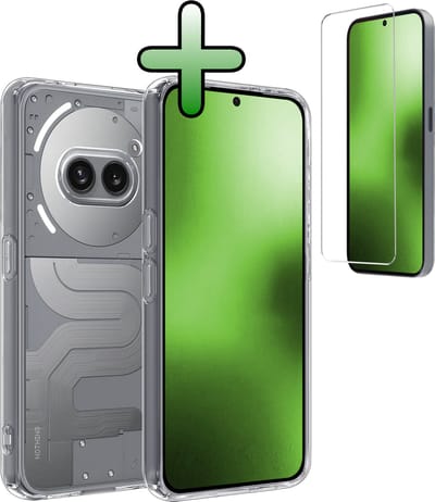 Hoesje Met Screenprotector - Geschikt voor Nothing Phone (2a) - Sterk & Shockproof - Back Cover - Siliconen Case - Telefoon Hoes - Transparant