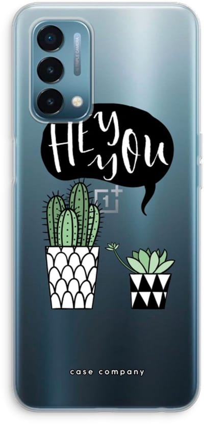 Case Company® - Hoesje geschikt voor OnePlus Nord N200 5G hoesje - Hey you cactus - Soft Cover Telefoonhoesje - Bescherming aan alle Kanten en Schermrand