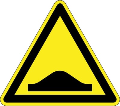 Waarschuwingsbord drempel - kunststof 300 mm
