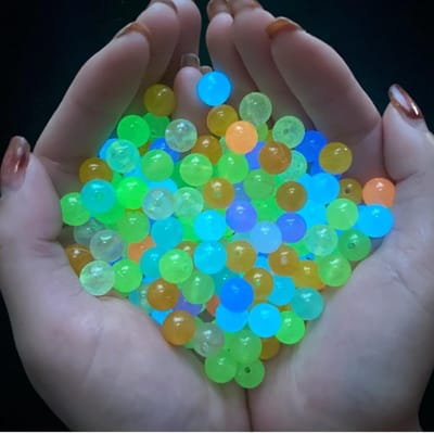 Set van 100 Fluorescerende Kralen - Kleurige 12mm Kralen met 3mm Gaten voor DIY Projecten, Glow in the Dark Accessoires en Vissersaas