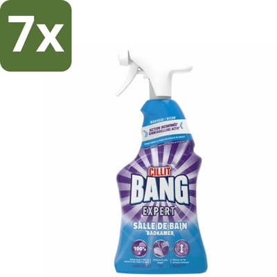 7 x Cillit Bang – Schoonmaakspray – Badkamerreiniger – 750 ml - Badkamerreiniger Spray - Anti-kalk Badkamerspray - Cillit Bang Expert Badkamer - Badkamer Reiniger - Kalkverwijderaar