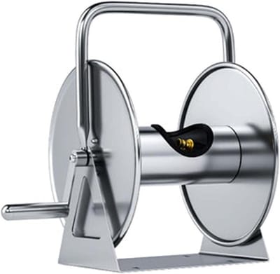 Slanghaspel Kar - Tuinslanghouder Opslag - Tuin Water Geven - Roestvrij Staal Aluminiumlegering - Houdt 130 voet slang - Zilver