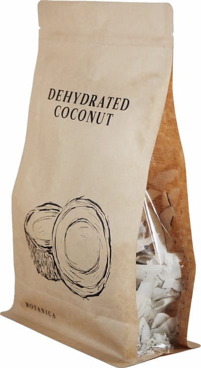 BOTANICA Gedroogde Cocos 100 g - 100% natuurlijk -Garnering voor Gin Tonic, Cocktails & Desserts