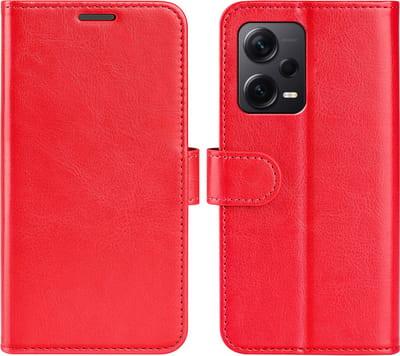 MobyDefend Hoesje - Geschikt voor Xiaomi Redmi Note 12 Pro Plus 5G - Wallet Book Case (Sluiting Achterkant) - Rood