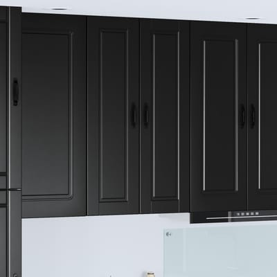 vidaXL - Wandkast - PORTO - Zwart - 30 - x - 31 - x - 100 - cm - Bewerkt - hout