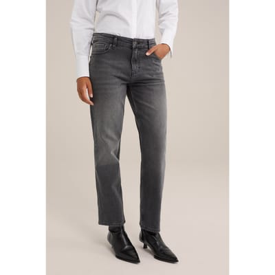 WE Fashion 5-pocket Mid Waist Dark Grey Taglia: W29 | Jeans straight fit Outlet | Donna | Grigio