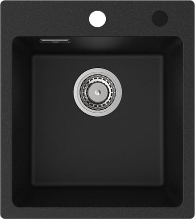 CECIPA max Spoelbak Keuken 40x45cm - Spoelbak Keuken Zwart - Graniet Keuken Spoelbak - 1 Basin Undermount Spoelbak - 80% Kwarts Zand Keuken Spoelbak (Zonder Zeepdispenser)