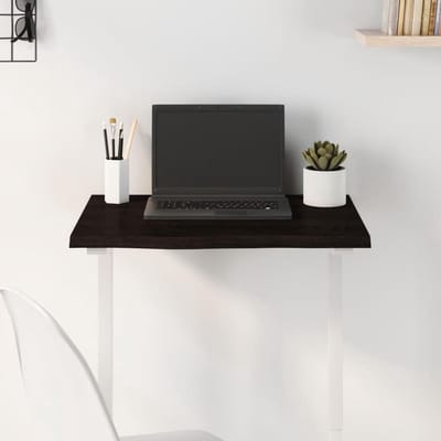 Houten Tafelblad - Blad Oak - Tafel Opknappen - Handgemaakt Live Edge - 60x40x2 cm - Donkerbruin