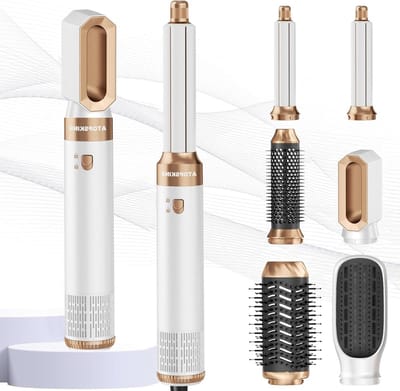 Haarstylerset 6-in-1 - Warme Luchtborstel - Dagelijks Haar Stijlen - Automatische Krultechnologie - 1.13 kg - Wit