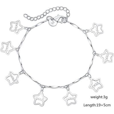 Zilver Kleur Pretty Nice Leaf Chain Armband Fashion Charm Enkelbandje Bruiloft Leuke Vrouwen Lady Party Gift Lh037 white