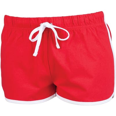 SF Women Dames/dames Retro Shorts (Rood/Wit)