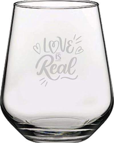 Gegraveerde Drinkglas 42,5cl Love is real