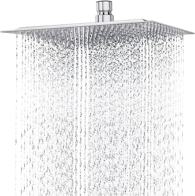 12 inch Hoge Druk Ultra Slim RVS Douchesproeier - Regen Douchekop met Krachtige Waterstraal en Chroom Afwerking voor Badkamer