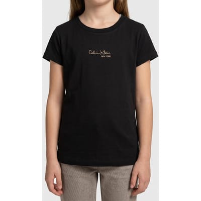 Calvin Klein Girls Signature S/s T-shirt Black Taglia: 8 | T-shirt Outlet | kids | Nero