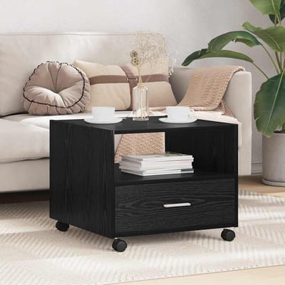 vidaXL - Salontafel - Zwart - Eiken - 55 - x - 55 - x - 45cm - Bewerkt - hout