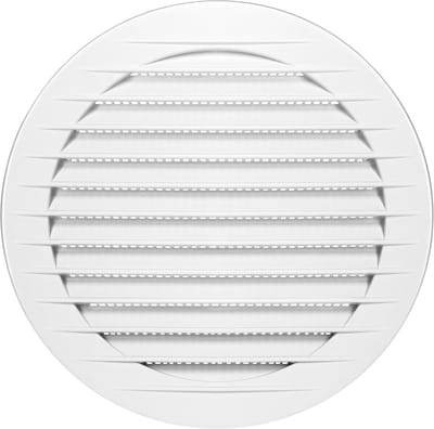 Ventilatorrooster Rond - Luchtcirculatie Rooster - Ventilatie Systeem - Geïntegreerd Insectengaas - 100 mm Opening - Wit