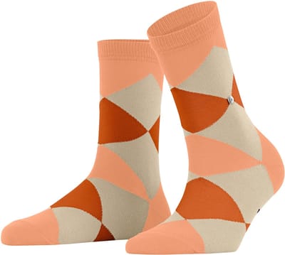 Burlington Bonnie gedessineerd katoen sokken dames orange - maat 36-41