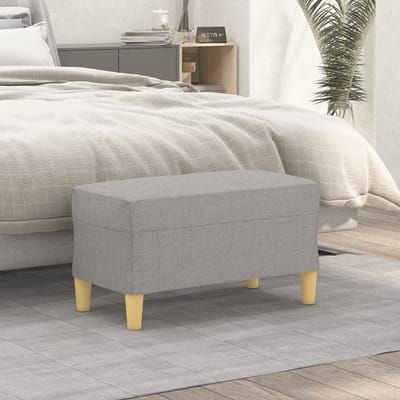 vidaXL - Bankje - 70x35x41 - cm - stof - lichtgrijs