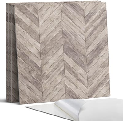 Coloray Wandpanelen Zelfklevend - Visgraatpatroon op de plank Zelfklevende Wandpanelen - 50 cm x 50 cm - Grijs Wandpaneel PVC - 4 stuks - Texturen Wandpanelen Zelfklevend - Wandpaneel Keuken - Wandpanelen Badkamer