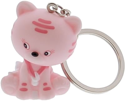 Sleutelhanger kat "Kitty" roze, 10 stuks