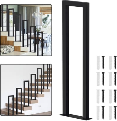 U-vormige trapleuning - Binnen en buiten gebruik - Zwart - Ijzer - 85 cm
