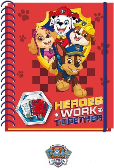 Paw Patrol - Super Activity album - Heroes work together - Stickers - Sjablonen - Stiften - Rood -