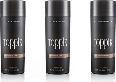 Toppik Hair Building Fibers (haargroei vezels) - 3 x 27,5gr - Middenbruin