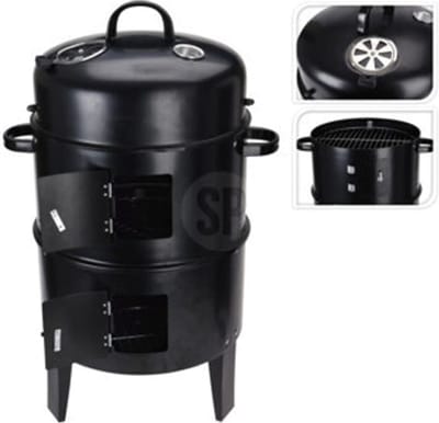 ProGarden Houtskoolbarbecue met haard en 2 grillroosters zwart