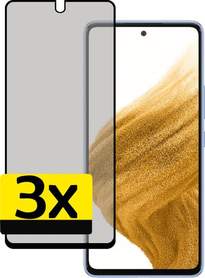 Screenprotector - Geschikt voor Samsung Galaxy A53 - 3 Stuks - Privacy Filter - Beschermglas - Gehard Glas - Tempered Glass - Screen Protector