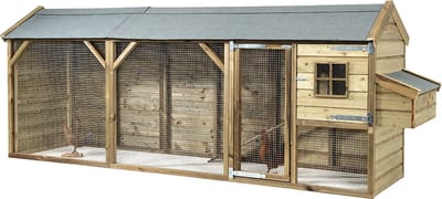 Wood Selections Kippenhok Eva - Kippenren - Nachthok Kippen voor buiten - kippenhok met buitenverblijf - Dierenverblijf