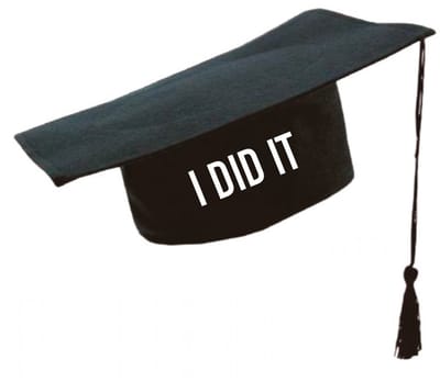 I did it afstudeerhoed - soBAD. - zwart - geslaagd - diploma uitreiking - feest artikelen - unisex - one size