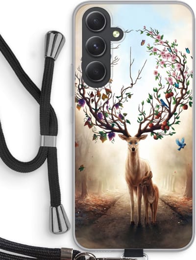 Case Company® - Hoesje met koord geschikt voor Samsung Galaxy A54 hoesje met Koord - Seasons Change - Telefoonhoesje met Zwart Koord - Bescherming aan alle Kanten en Over de Schermrand