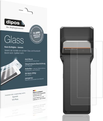 dipos – 2x Matte Pantserfolie geschikt voor Sunmi V3 Plus | 9H Screenprotector