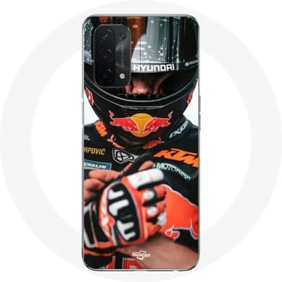 Hoesje - MANIACASE - Oppo A54 5G - Flexibel - Miguel Oliveira Moto GP - Wit