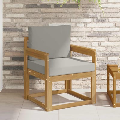 vidaXL - Buitensofa - Polyester - Wit - en - lichtgrijs