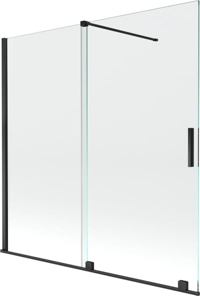 Mexen Velar badwand 2-delige schuifdeur 160 x 150 , transparant, zwart - 896-160-000-01-70
