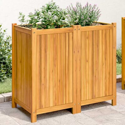 vidaXL - Plantenbak - met - voering - 84x42x75 - cm - massief - acaciahout
